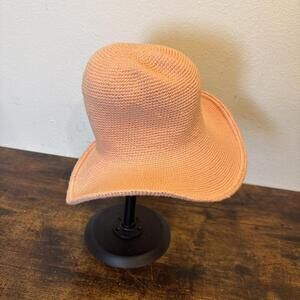 Wooden Ships Crochet Sun Hat – Wide Brim – Coral – Women’s One Size –